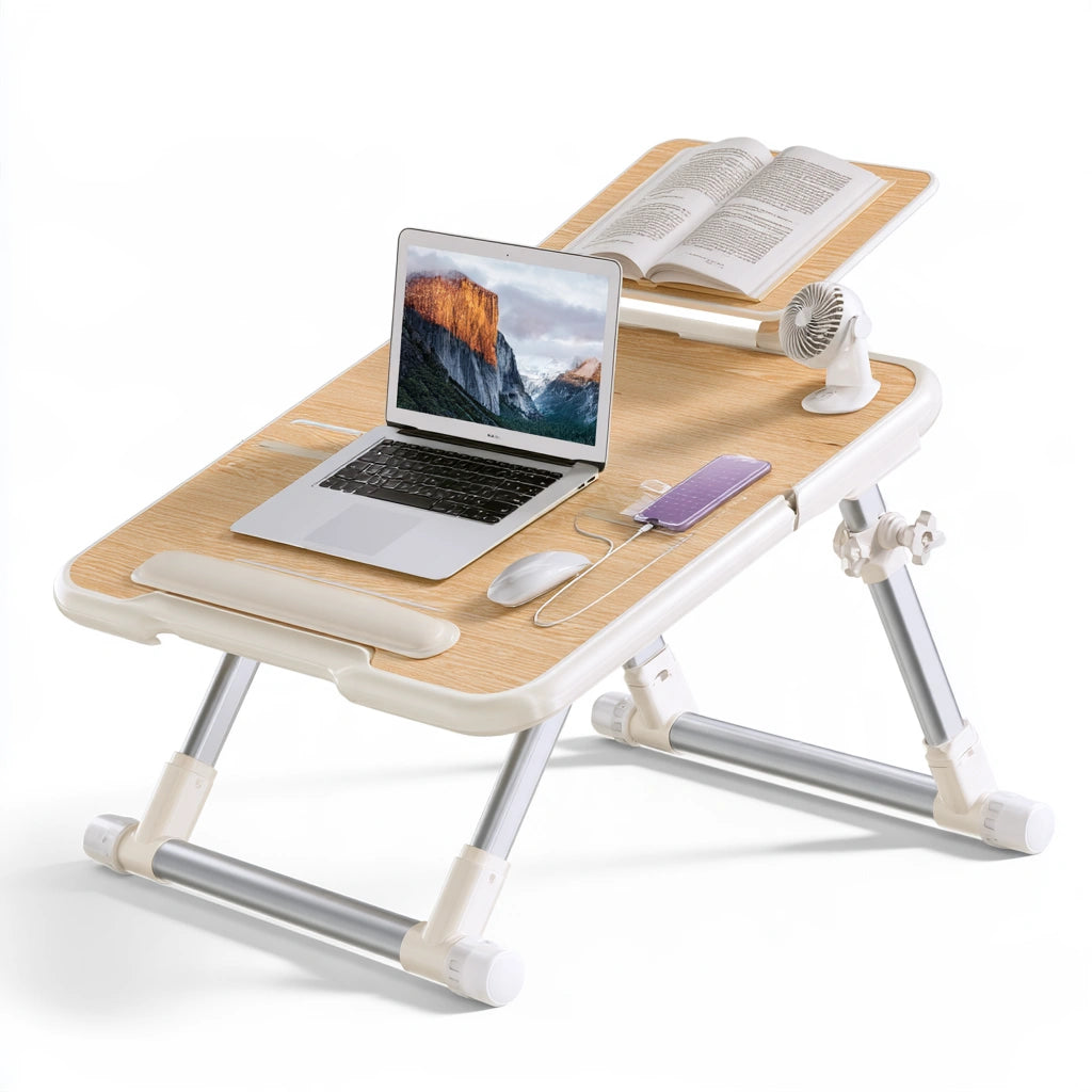 Table de lit réglable pour ordinateur aux lignes épurées, coloris blanc