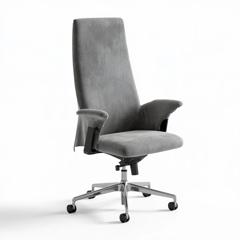 Housse extensible pour siège en velours, coloris gris