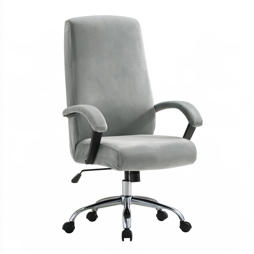 Housse extensible pour siège en velours, coloris gris