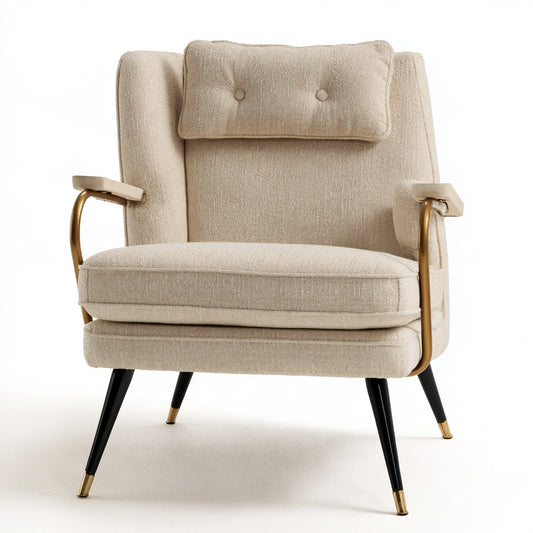 Fauteuil d'appoint en tissu, coloris beige
