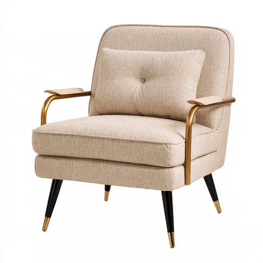 Fauteuil d'appoint en tissu, coloris beige
