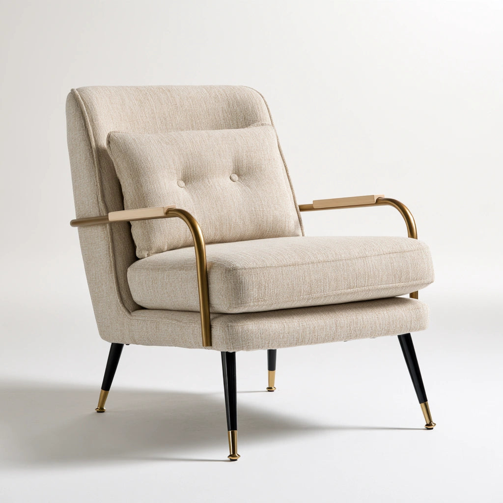 Fauteuil d'appoint en tissu, coloris beige