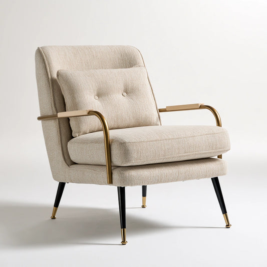 Fauteuil d'appoint en tissu, coloris beige