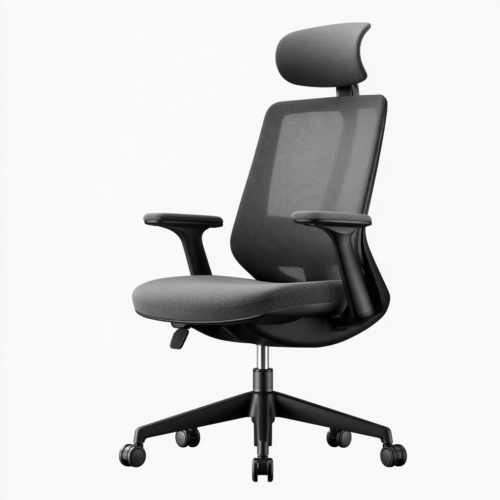 Fauteuil de bureau ergonomique aux lignes épurées, coloris gris