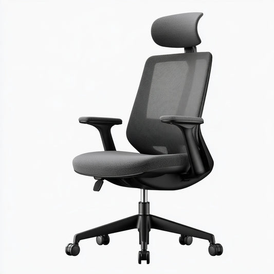 Fauteuil de bureau ergonomique aux lignes épurées, coloris gris