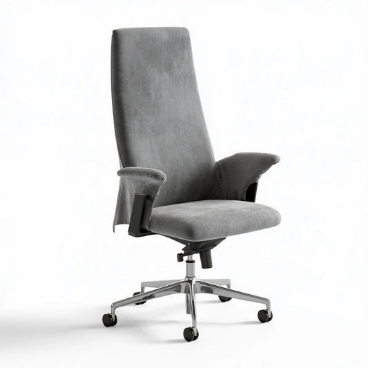 Housse extensible pour siège en velours, coloris gris